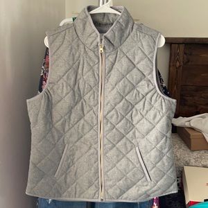 Gray quilted vest